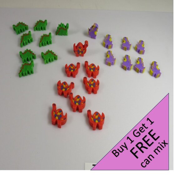 Easter Egg Filler: Small Dinosaur Erasers (24 items) Dinosaurs (they stand up) - Picture 1 of 9